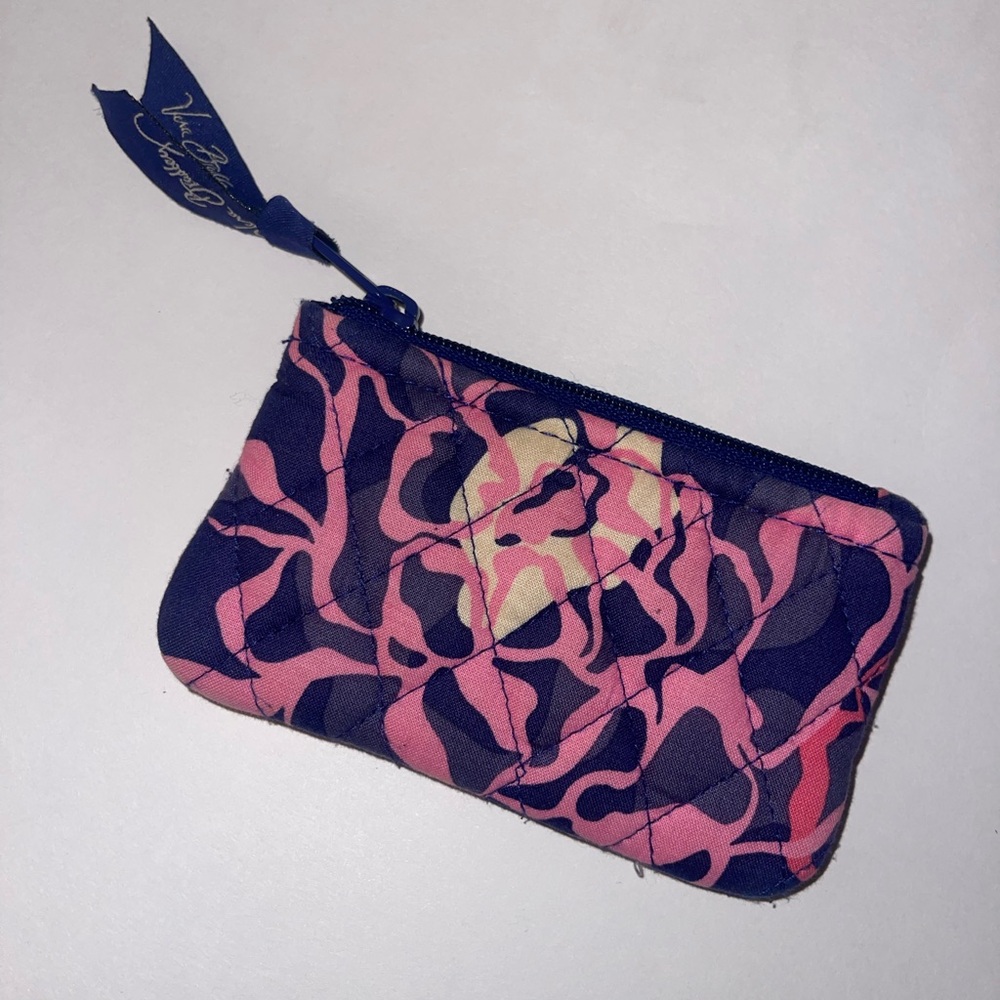 Vera Bradley navy blue and pink coin purse - Picture 3 of 7